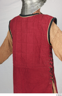  Photos Medieval Knight in cloth armor 5 Czech medieval soldier Medieval clothing brown gambeson red vest with czech emblem upper body 0007.jpg